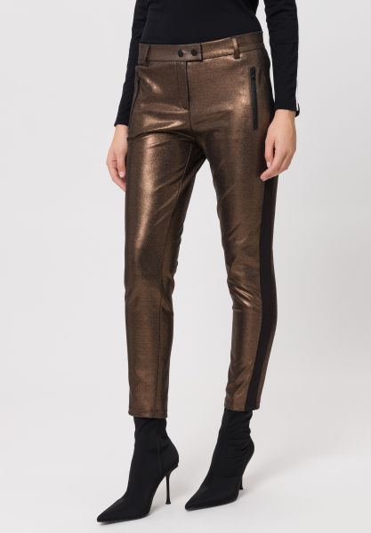 Hose im Metallic-Look mit Zipper