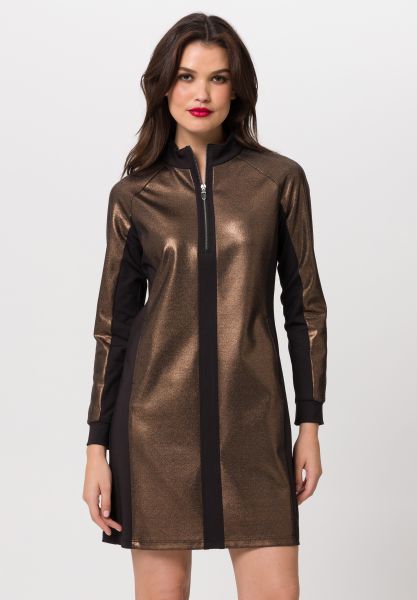 Kleid im Metallic-Look mit Zipper