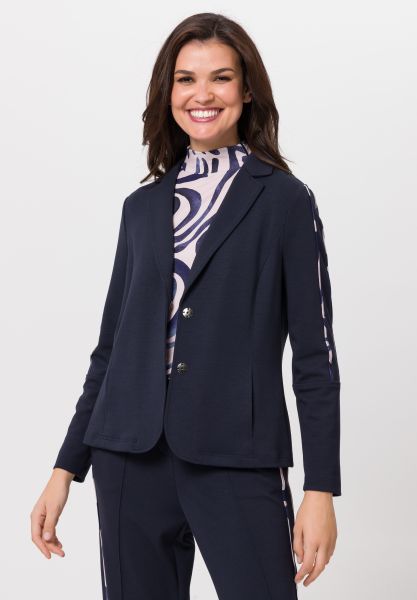 Blazer mit gemusterten Paspeln