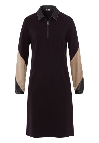 Kleid mit Details in Veloursleder-Optik